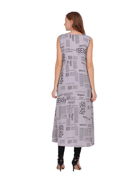 Generic Women's Casual Crepe Sleeveless Slit Dress (Light Grey)