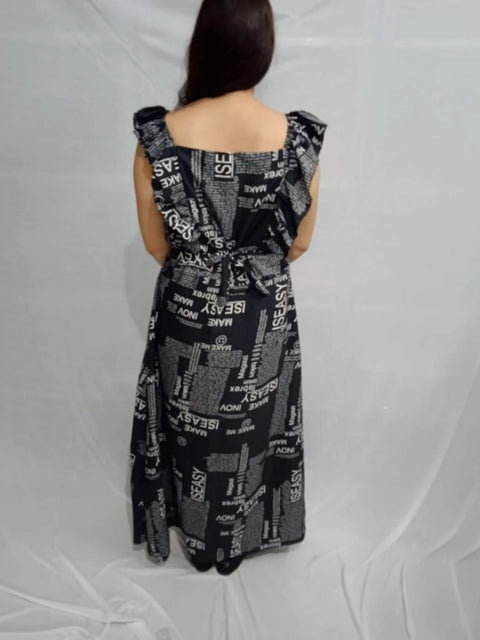 Generic Women's Casual Crepe Sleeveless Dress (Black)