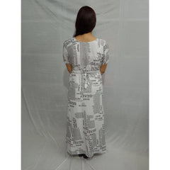 Generic Women's Casual Crepe Half Sleeves Dress (White)