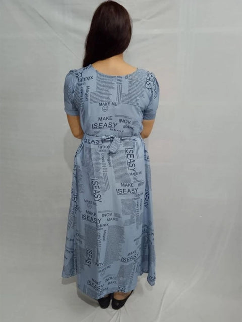 Generic Women's Casual Crepe Half Sleeves Dress (Grey)