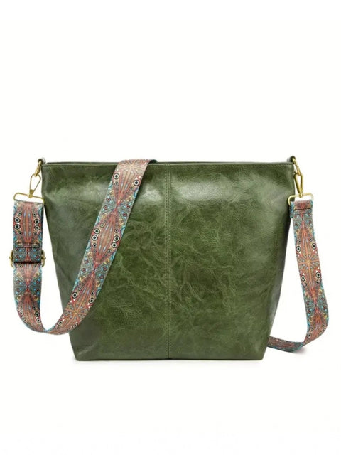 Generic Women's PU Leather Zipper Handbag (Green)