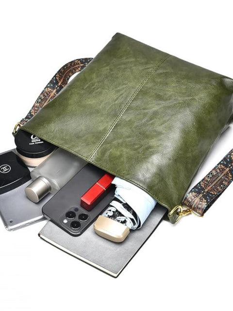 Generic Women's PU Leather Zipper Handbag (Green)