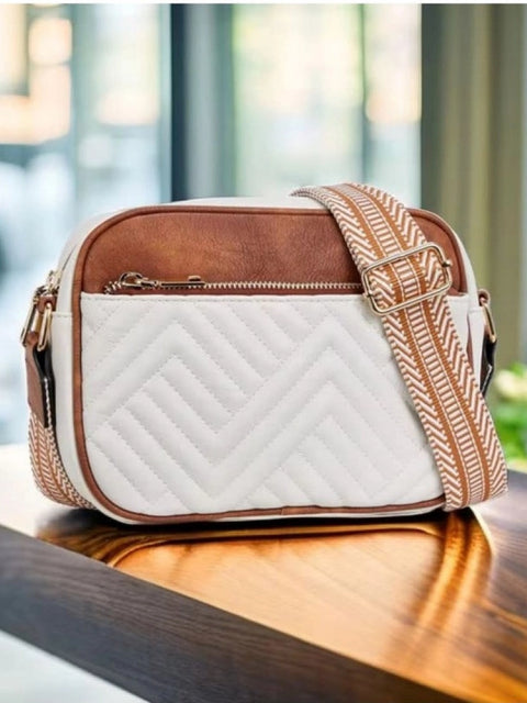 Women's PU Leather Zipper Sling Bag