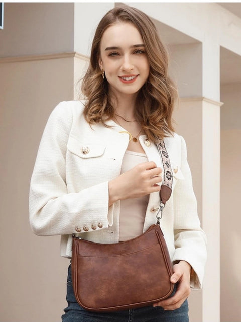 Generic Women's PU Leather Zipper Sling Bag