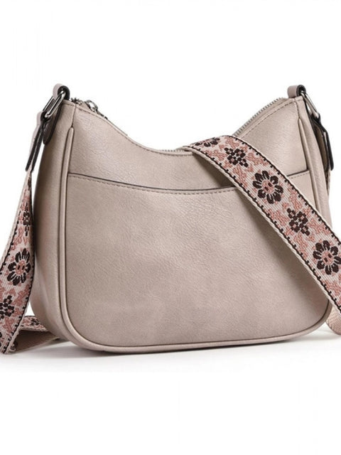 Generic Women's PU Leather Zipper Sling Bag (Beige)