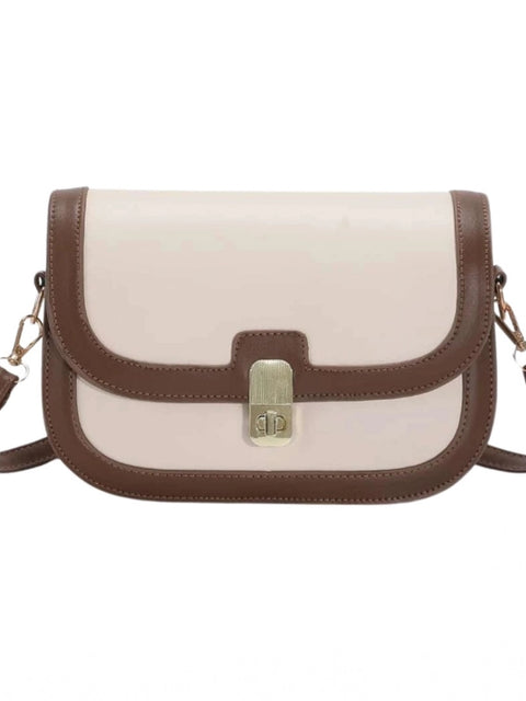 Generic Women's PU Leather Zipper Sling Bag (Beige)