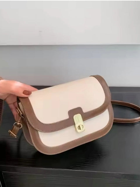 Generic Women's PU Leather Zipper Sling Bag (Beige)