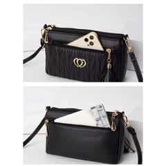 Generic Women's PU Leather Zipper Sling Bag (Black)