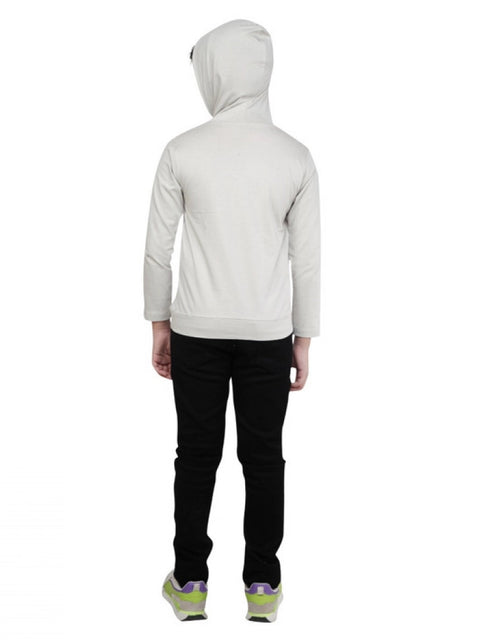 Generic Boy's Cotton Printeded Hooded Neck Hoodies (Grey )