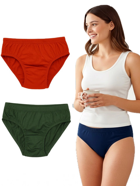 Generic Pack of_3 Women's Cotton Solid Hipster Panty (Multicolor)