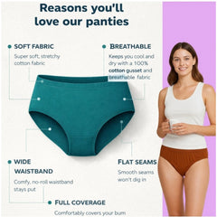 Generic Pack of_3 Women's Cotton Solid Hipster Panty (Multicolor)