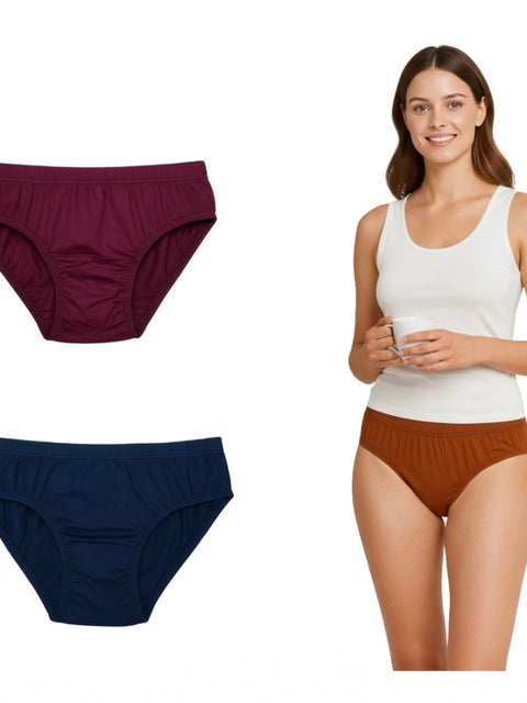 Generic Pack of_3 Women's Cotton Solid Hipster Panty (Multicolor)