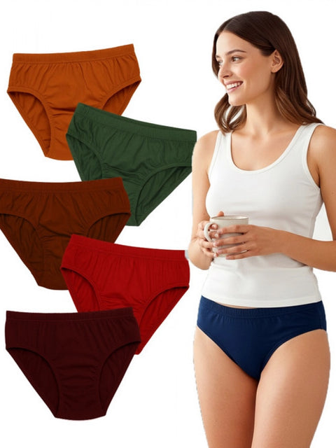 Generic Pack of_6 Women's Cotton Solid Hipster Panty (Multicolor)