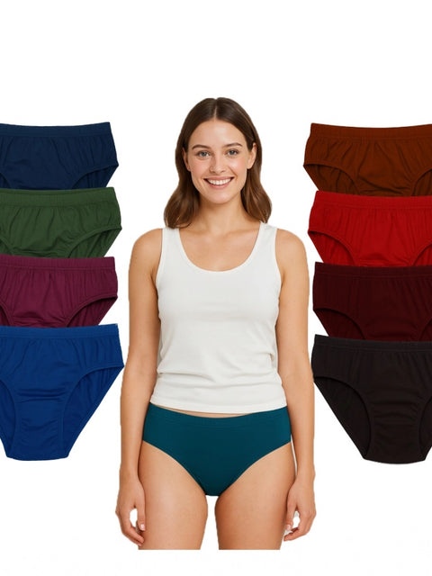 Generic Pack of_9 Women's Cotton Solid Hipster Panty (Multicolor)