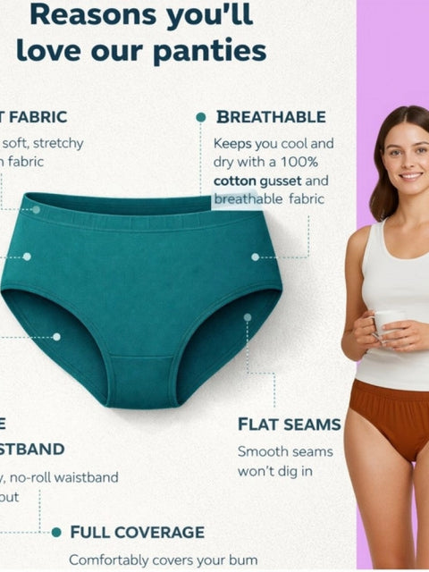 Generic Pack of_9 Women's Cotton Solid Hipster Panty (Multicolor)