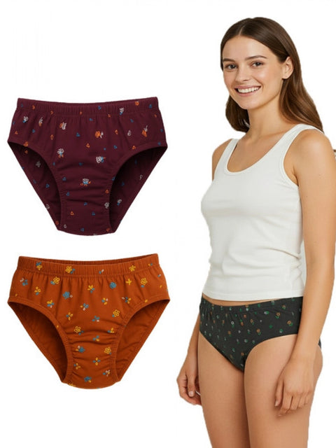 Generic Pack of_3 Women's Cotton Printed Hipster Panty (Multicolor)