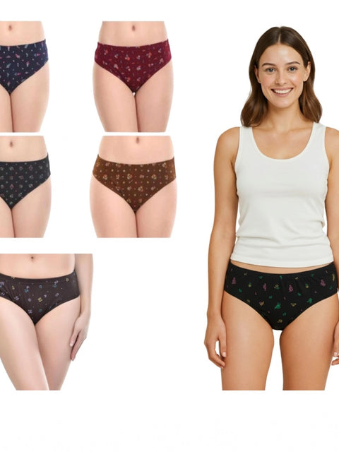 Generic Pack of_6 Women's Cotton Printed Hipster Panty (Multicolor)