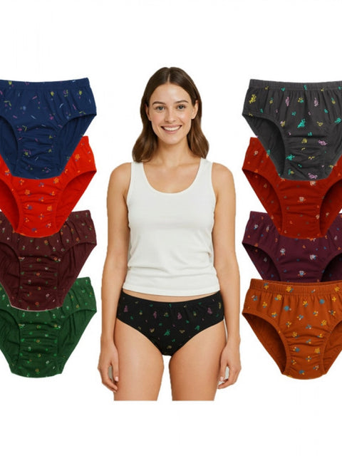 Generic Pack of_9 Women's Cotton Printed Hipster Panty (Multicolor)