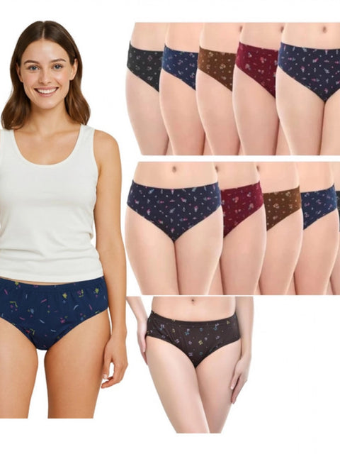 Generic Pack of_12 Women's Cotton Printed Hipster Panty (Multicolor)