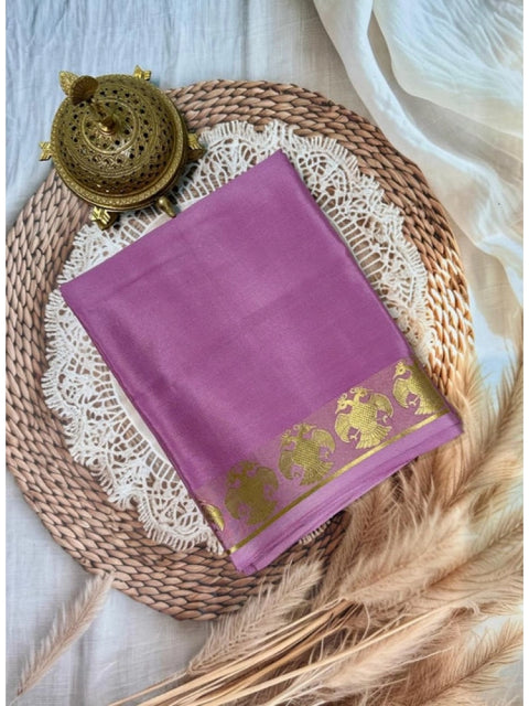 Women's Crepe Chit Pallu Solid Saree With Unstitched Blouse 5.5Mtr (Pink)