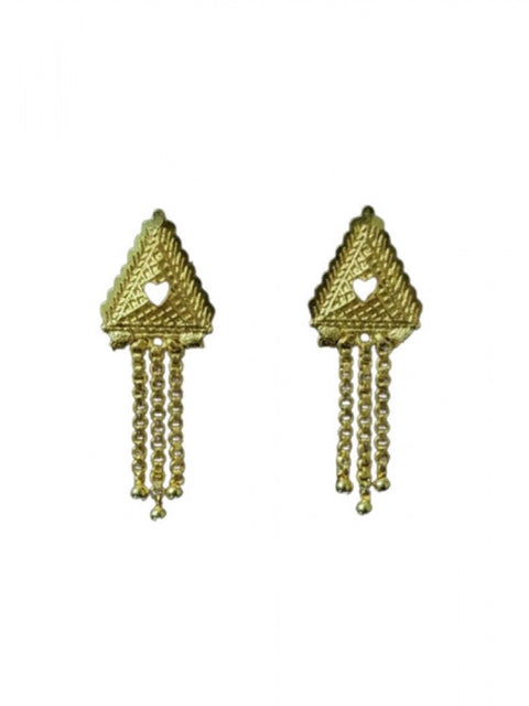 Women's Pack of_2 Brass Gold-Plated Earrings (Gold)