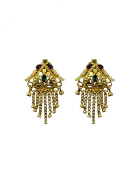 Women's Pack of_2 Brass Gold-Plated Earrings (Gold)