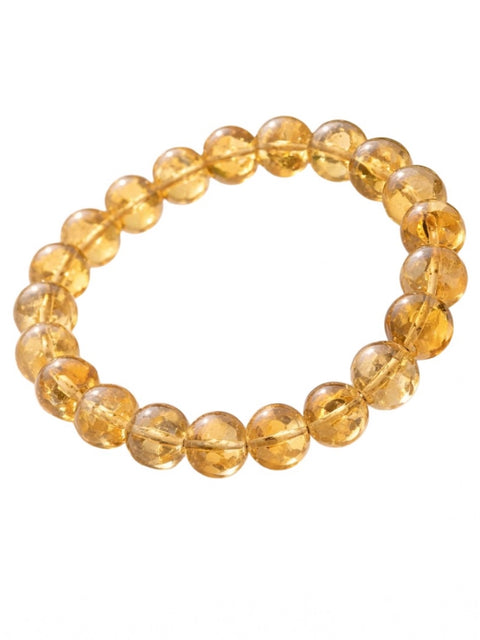 Natural Crystal 8mm Citrine Bracelet (Yellow)