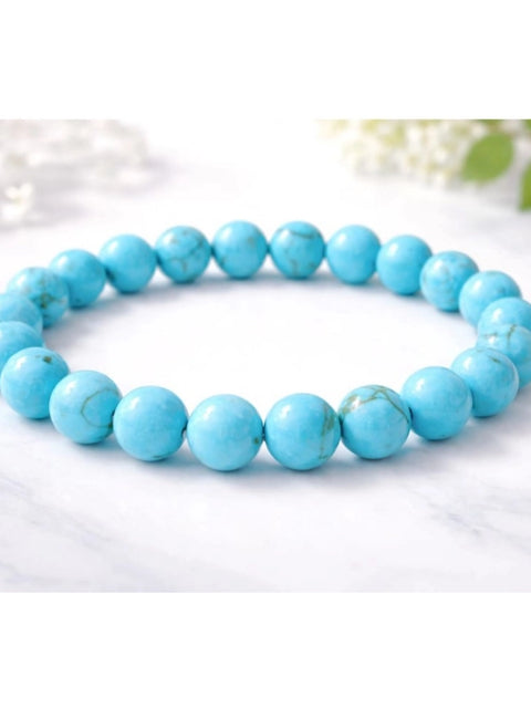 Natural Crystal 8mm Turquoise Bracelet (Sky Blue)