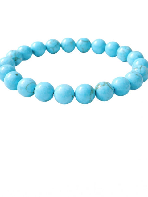 Natural Crystal 8mm Turquoise Bracelet (Sky Blue)
