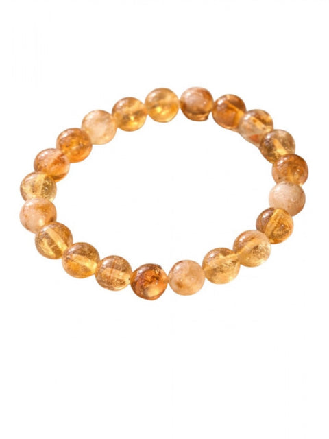 Natural Crystal 8mm Citrine Bracelet (Musterd Yellow)