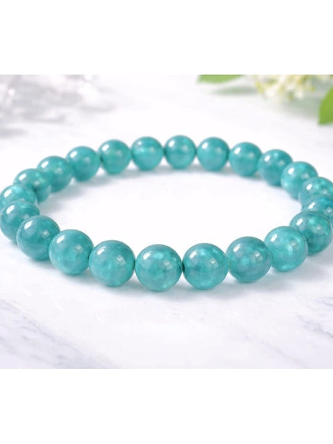 Natural Crystal 8mm Amazonite Bracelet (Teal Green)