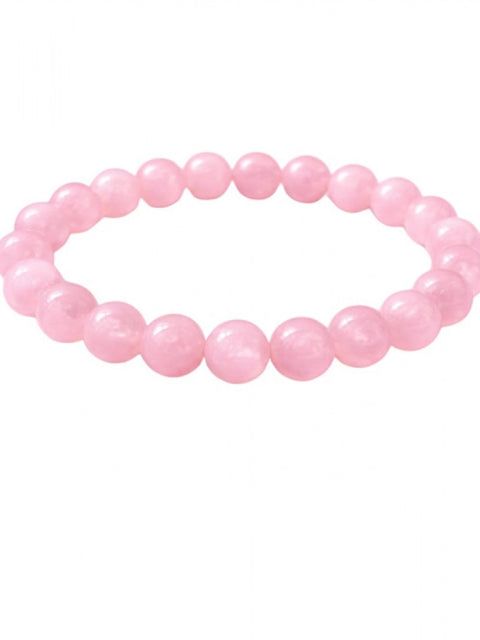 Natural Crystal 8mm Rose Quartz Bracelet  (Light Pink)