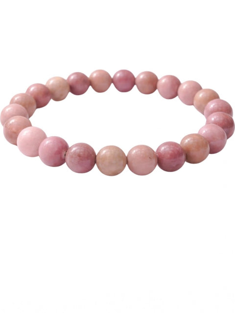 Natural Crystal 8mm Rhodonite Bracelet (Light Purple)