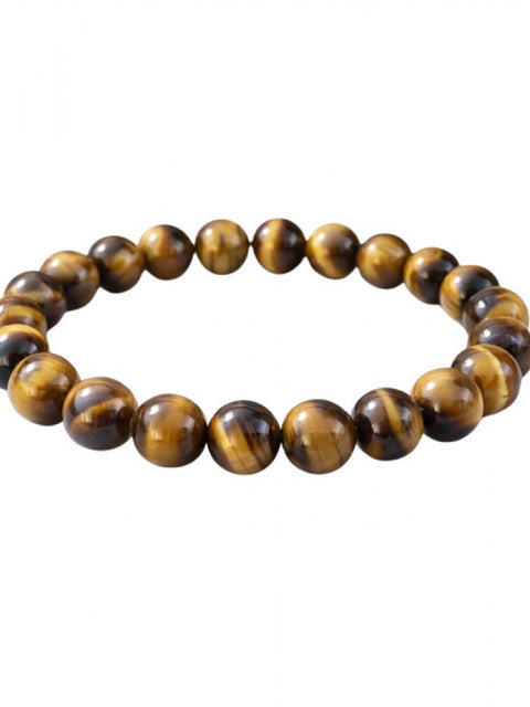 Natural Crystal 8mm Tiger Eye Bracelet  (Brown)