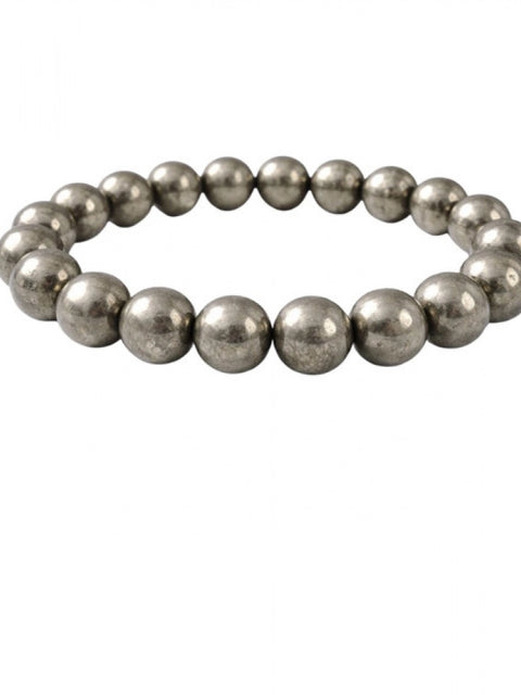 Natural Crystal 8mm Pyrite Bracelet  (Grey)