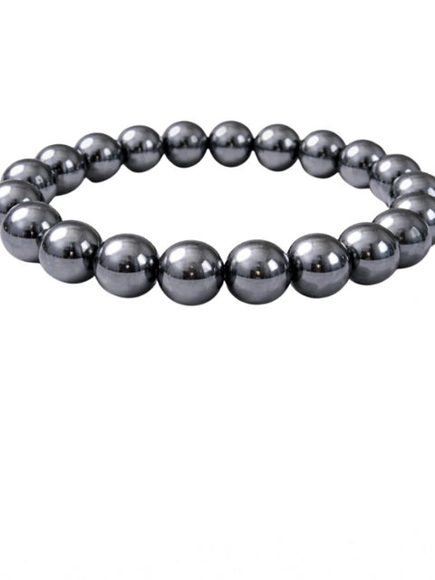Natural Crystal 8mm Hematite Bracelet (Grey)
