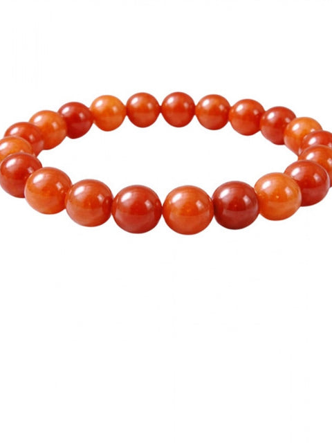 Natural Crystal 8mm Carnelian Bracelet (Red)
