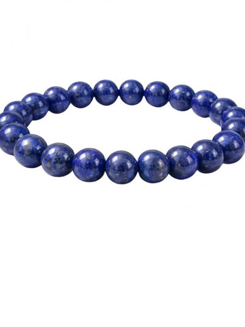 Natural Crystal 8mm Lapis Lazuli Bracelet (Dark Purple)