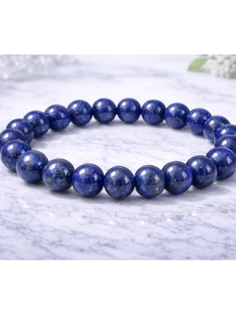 Natural Crystal 8mm Lapis Lazuli Bracelet (Dark Purple)