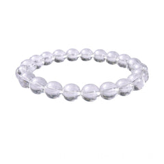 Natural Crystal 8mm Clear Quartz Bracelet (White)