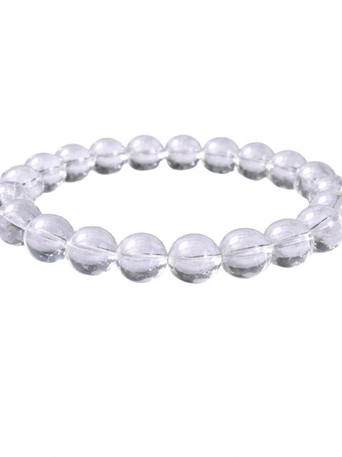 Natural Crystal 8mm Clear Quartz Bracelet (White)