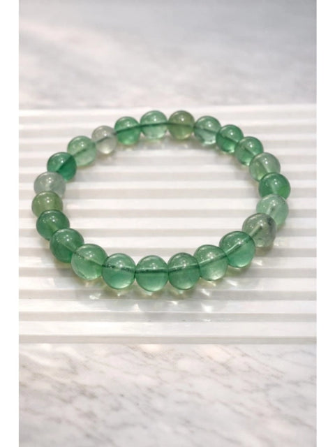 Natural Crystal 8mm Fluorite Bracelet  (Green)