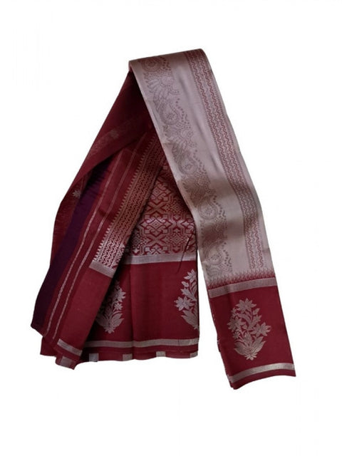 Women's Soft Silk Wooven Saree With Unstitched Blouse 5.5Mtr (Multicolor)