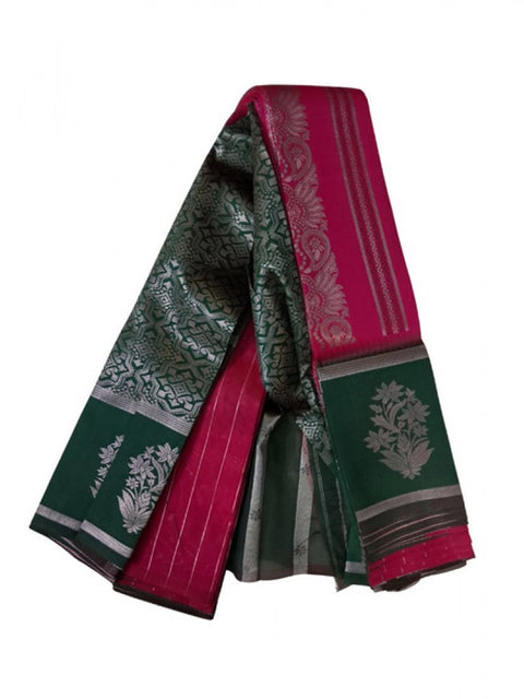 Women's Soft Silk Wooven Saree With Unstitched Blouse 5.5Mtr (Red)