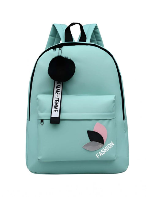 Generic Unisex PU Leather Solid Medium Zipper Backpack (Green)