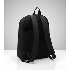 Generic Unisex PU Leather Solid Medium Zipper Backpack (Black)