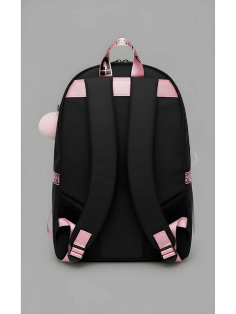 Generic Unisex PU Leather Solid Medium Zipper Backpack (Black)