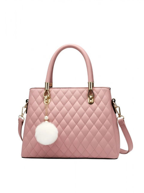 Generic Women's PU Leather Solid Shoulder Zipper Handbag (Pink)