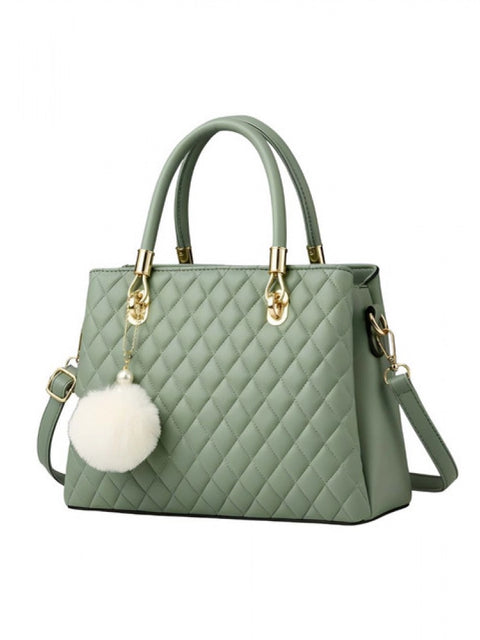 Generic Women's PU Leather Solid Shoulder Zipper Handbag (Green)