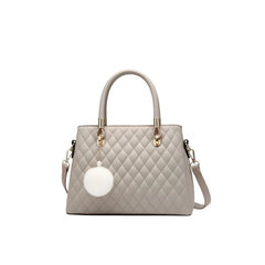 Generic Women's PU Leather Solid Shoulder Zipper Handbag (Grey)